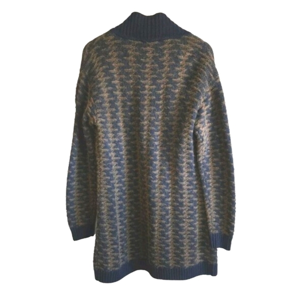 Pendleton Alpaca Wool Long Cardigan Women Medium Brown Blue Harding Open - Picture 7 of 8